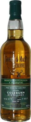 Coleburn 1981 GM Reserve Refill Sherry Hogshead #477 46% 700ml