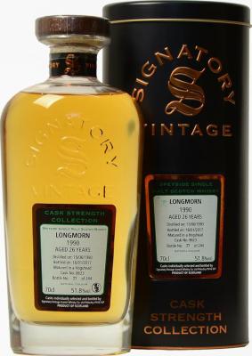 Longmorn 1990 SV Cask Strength Collection #8623 51.8% 700ml