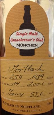 Mortlach 1989 UD Sherry Cask 259 Single Malt Connoisseur's Club Munchen 54.6% 700ml
