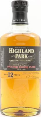 Highland Park 12yo Celebrating 40yo of Orkney Rugby Club 40% 700ml