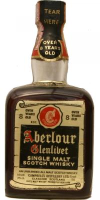 Aberlour 8yo Campbell's distillery LTD Over 8yo cubic bottle big cork neck label Over 8yo Fratelli Rinaldi 50% 750ml