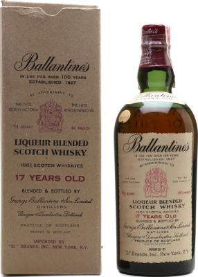 Ballantine's 17yo 21 Brands New York Import 43% 750ml