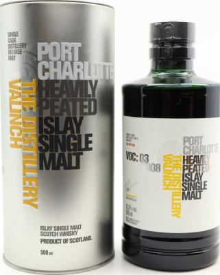 Port Charlotte VOC:03 2008 3rd fill Virgin Oak Hogshead Distillery only 62.6% 500ml