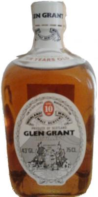 Glen Grant 10yo square bottle short neck white screw cap 43% 750ml