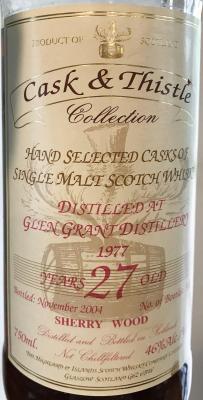 Glen Grant 1977 H&I Cask & Thistle Collection Sherry Binny's Beverage Depot 46% 750ml