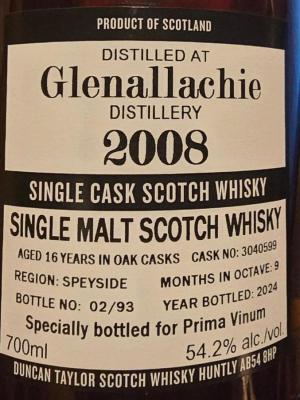 Glenallachie 2008 DT The Octave Prima Vinum 54.2% 700ml