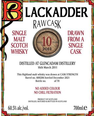 Glencadam 2011 BA Raw Cask 60.5% 700ml