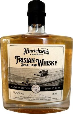 Hinrichsen's Harvest Edition Frisian Single Farm Whisky New American Oak Ex Jack Daniels 50% 350ml