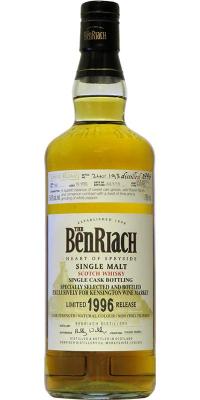 BenRiach 1996 Single Cask Bottling Bourbon Barrel #189 Kensington Wine Market 54.8% 750ml