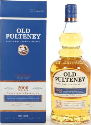 Old Pulteney 2006 Travelers Exclusive 1st Fill Bourbon Barrel 46% 1000ml