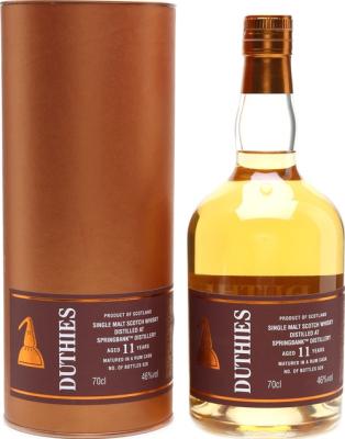 Springbank 11yo CA Duthies Rum Matured 46% 700ml