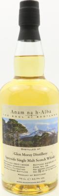 Glen Moray 2008 ANHA The Soul of Scotland Bourbon Hogshead #26 54.7% 700ml