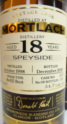 Mortlach 1998 MBl The Maltman 18yo Refill Sherry Butt #1637 54.7% 700ml