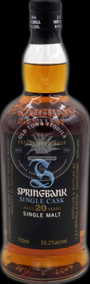 Springbank 20yo Single Cask Fresh Sherry Pacific Edge Imports 55.2% 750ml