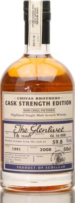 Glenlivet 1991 Chivas Brothers Cask Strength Edition Batch GL 16 008 59.8% 500ml