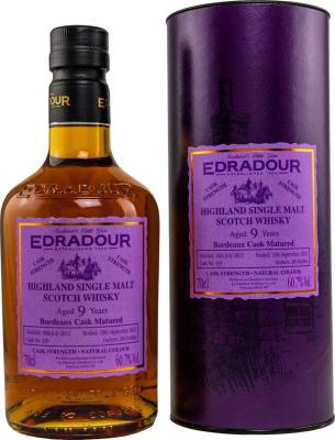 Edradour 2012 Bordeaux Cask Matured Bordeaux Kirsch Import 60.7% 700ml