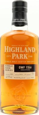 Highland Park 2003 Single Cask Series Refill Hogshead #4449 Oslo Whisky Festival 59.7% 700ml