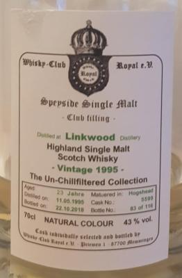 Linkwood 1995 WCR #5599 43% 700ml