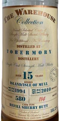 Tobermory 1994 WW8 The Warehouse Collection Refill Sherry Butt 5123 58.2% 700ml
