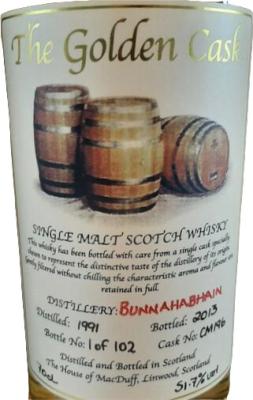 Bunnahabhain 1991 HMcD The Golden Cask CM196 51.7% 700ml