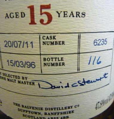 Balvenie 15yo Single Barrel Traditional Oak Cask 6235 47.8% 700ml