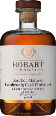 Hobart Whisky 5yo Tasmanian Single Malt Bourbon matured Laphroaig finished 58.8% 500ml