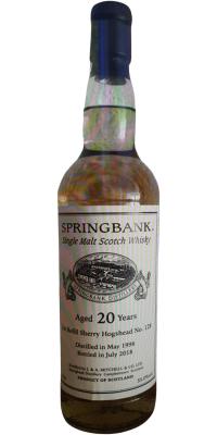 Springbank 1998 1st refill sherry hogshead #128 55% 700ml