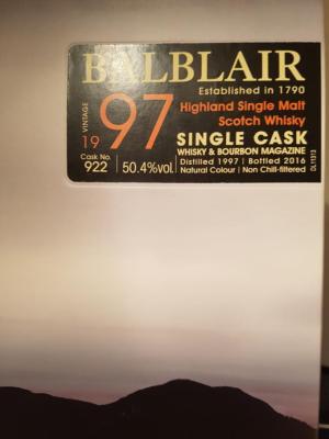 Balblair 1997 Bourbon Cask #922 50.4% 700ml