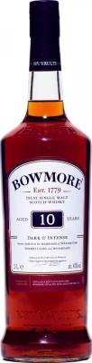 Bowmore 10yo Dark & Intense Spanish Oak Sherry Cask & Hogshead Travel Retail Exclusive 40% 1000ml