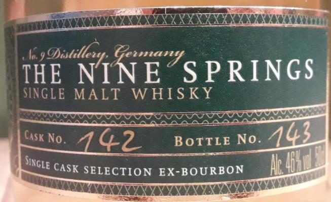 The Nine Springs Single Cask Selection Ex-Bourbon #142 46% 500ml