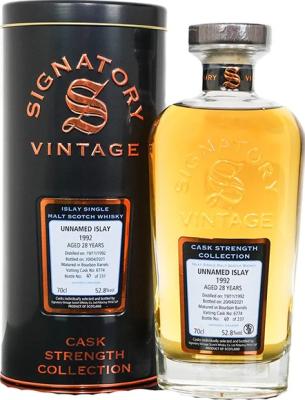 Unnamed Islay Malt 1992 SV Vatting of Bourbon Barrels #6774 52.8% 700ml