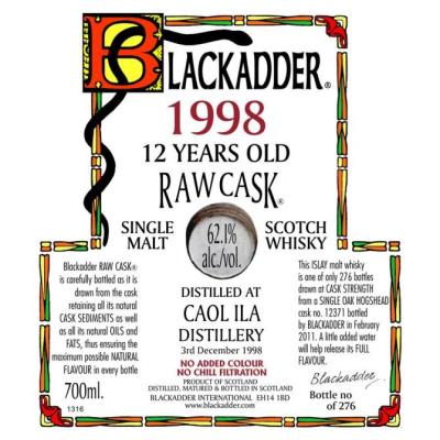 Caol Ila 1998 BA Raw Cask Single Oak Hogshead 12371 62.1% 700ml