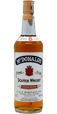 McDonald's 5yo Fine Old Scotch Whisky 40% 750ml