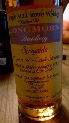 Longmorn 1988 UD Oak Cask Spezialitatenhaus Martensen Niebull 53.6% 700ml