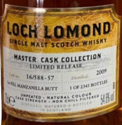 Loch Lomond 2009 Master Cask Collection 1st fill Manzanilla Butt 54.6% 200ml