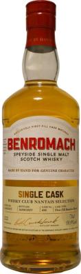 Benromach 2013 Single Cask Cask Strength 1st Fill Bourbon Barrel Whisky Club Nantais 59.9% 700ml