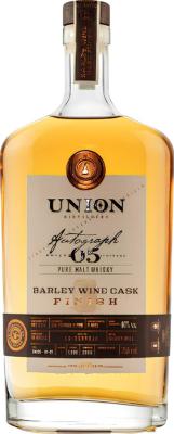 Union Distillery Maltwhisky do Brasil 8yo Autograph 05 Oak ex-bourbon and Oak ex-Barley Wine beer 46% 750ml