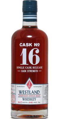 Westland Cask #16 Single Cask Release 55.4% 750ml