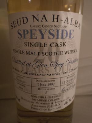 Glen Spey 1997 MMcK Seud na h-alba Hogshead 2964 46% 700ml