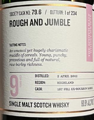 Deanston 2012 SMWS 79.6 Rough and jumble 1st Fill Bourbon Barrel 60.8% 700ml