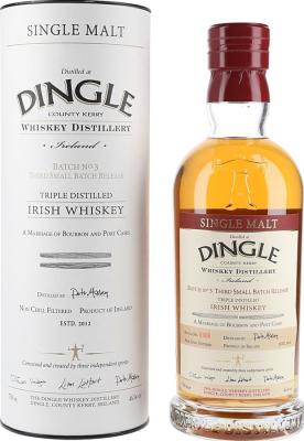 Dingle Single Malt 3rd Small Batch Release Bourbon and Port Casks 46.5% 700ml