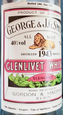 Glenlivet 1943 GM George & J.G. Smith's 40% 700ml