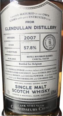 Glendullan 2007 GM Connoisseurs Choice Cask Strength Refill Bourbon Barrel Belgium 57.8% 700ml