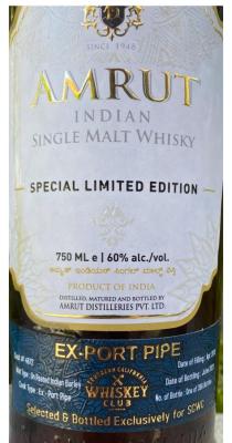 Amrut 2013 Special Limited Edition Port Pipe SCWC 60% 750ml