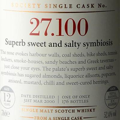 Springbank 2000 SMWS 27.100 Refill Ex-Bourbon Barrel 52.4% 700ml