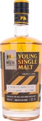 M&H Young Single Malt Triple Cask 46% 500ml