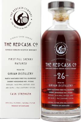 Girvan 1996 GWhL The Red Cask Co Partly Matured 1st Fill Oloroso Hogshead 52.9% 700ml