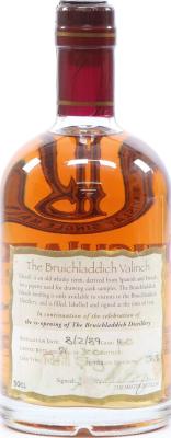 Bruichladdich 1989 Valinch Malt of the Year Refill Sherry #160 56% 500ml
