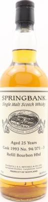 Springbank 1993 Private Bottling Refill Bourbon Hogshead 94/371-3 50.9% 700ml