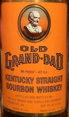 Old Grand-Dad Kentucky Straight Bourbon Whisky New American Oak Barrels 43% 750ml
